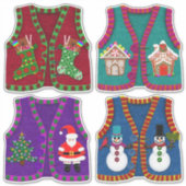 Voelde look Schattig Kerst Tacky Vesten Sticker (Voorkant)