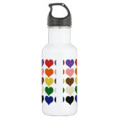 Voelde patterned schattige kleurrijke harten waterfles (Achterkant)