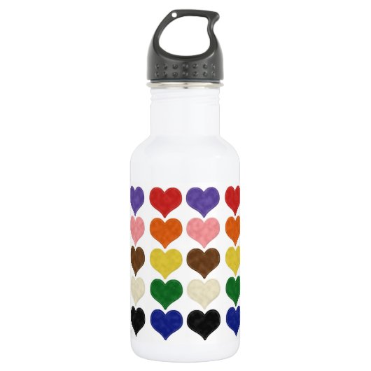 Voelde patterned schattige kleurrijke harten waterfles (Voorkant)
