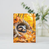 Voelde zich dassenaar in het herfstbos briefkaart (Staand voorkant)