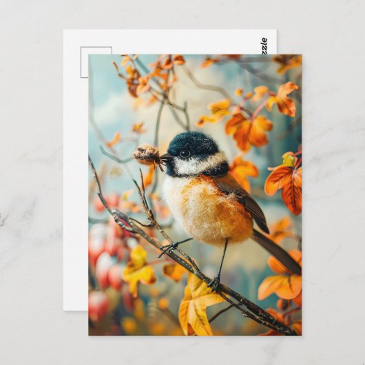 Voelde zich geweldig Tit met rupsen in de herfst S Briefkaart (Voorkant / Achterkant)