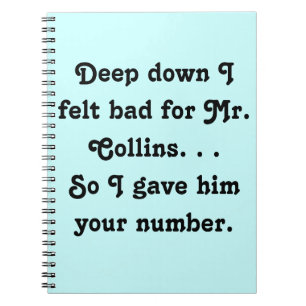Voelde zich slecht voor Mr Collins Design Notitieboek
