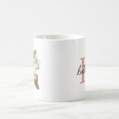 Voelen Berry Goed Bloemen Rode Aardbei Monogram Koffiemok (Center)