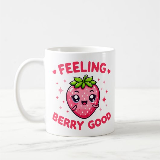 Voelen Berry Goed Grappig Aardbei Koffiemok (Links)