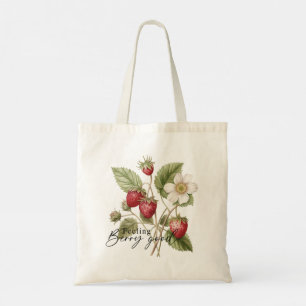 Voelen Berry Goed Rode Aardbei Romantische Bloemen Tote Bag