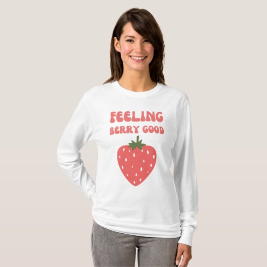 Voelen Berry Goed Roze Aardbei Vrouwen T-shirt (Voorkant volledig)