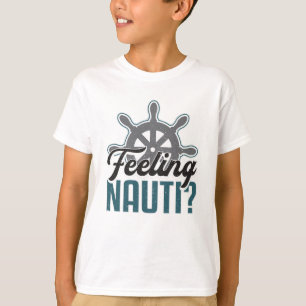 Voelen Nauti Boot Zeilboot Kapitein Grappig T-shirt