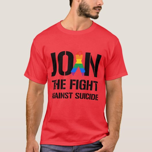 Voelen van de strijd tegen homoseksuele zelfmoord t-shirt (Voorkant)
