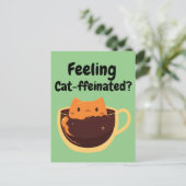 Voelen van katten? Coffee Cat Cartoon Briefkaart (Staand voorkant)