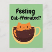 Voelen van katten? Coffee Cat Cartoon Briefkaart (Voorkant)