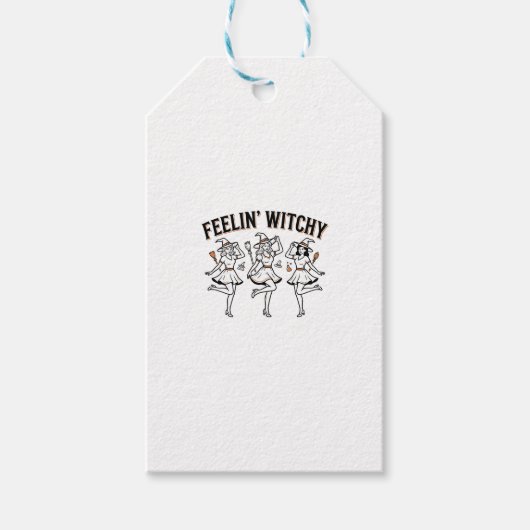 Voelend Hekserig Retro Halloween Heksen Cadeaulabel (Voorkant)