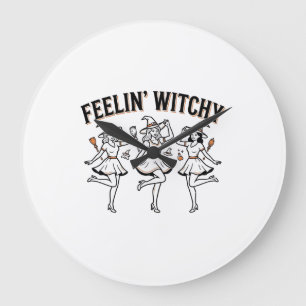 Voelend Hekserig Retro Halloween Heksen Grote Klok