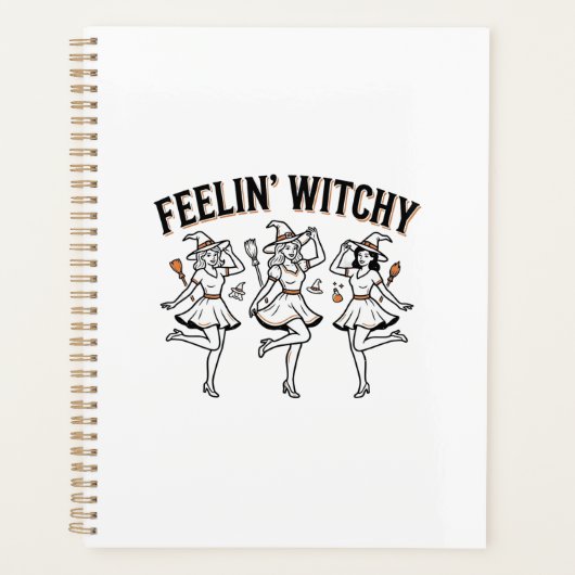 Voelend Hekserig Retro Halloween Heksen Planner (Voorkant)