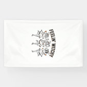 Voelend Hekserig Retro Halloween Heksen Spandoek (Horizontaal)