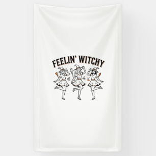 Voelend Hekserig Retro Halloween Heksen Spandoek