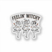 Voelend Hekserig Retro Halloween Heksen Sticker (Voorkant)