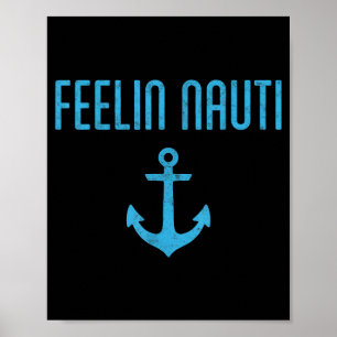 Voelend ondeugend boot pontoon kapitein varen bott poster