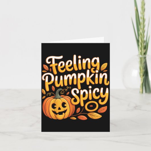 Voelend pompoen pittige herfststemming esthetisch kaart (Voorkant)