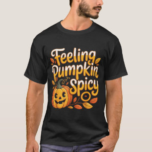 Voelend pompoen pittige herfststemming esthetisch t-shirt
