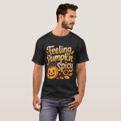 Voelend pompoen pittige herfststemming esthetisch t-shirt (Voorkant volledig)