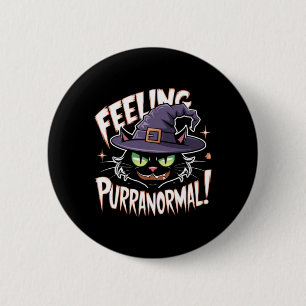 Voelend Purranormale Heks Zwarte Kat Liefhebber Ronde Button 5,7 Cm