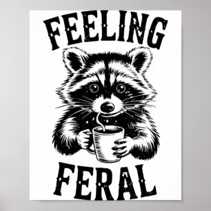 Voelend Wilde Wasbeer Koffie Schattig Grappig Afva Poster