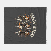 Voelende Heks Halloween Heksendans Fleece Deken (Voorkant (Horizontaal))