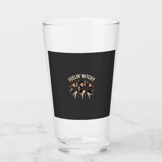 Voelende Heks Halloween Heksendans Glas (Voorkant)