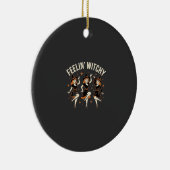 Voelende Heks Halloween Heksendans Keramisch Ornament (Rechts)