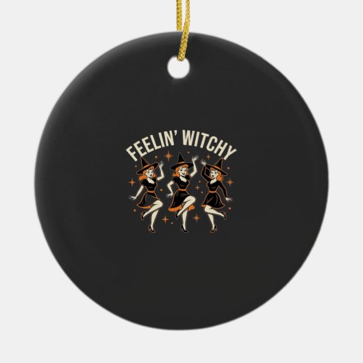 Voelende Heks Halloween Heksendans Keramisch Ornament (Voorkant)
