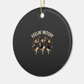 Voelende Heks Halloween Heksendans Keramisch Ornament (Links)