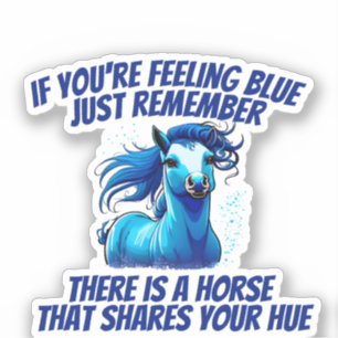 Voeling blauw, paard sticker