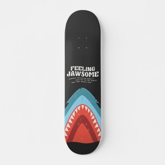 Voeling met Jawsome Shark Funny Summer Puns Beach Persoonlijk Skateboard (Voorkant)