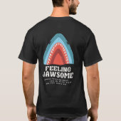 Voeling met Jawsome Shark Funny Summer Puns Black T-shirt (Achterkant)