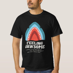 Voeling met Jawsome Shark Funny Summer Puns Black T-shirt