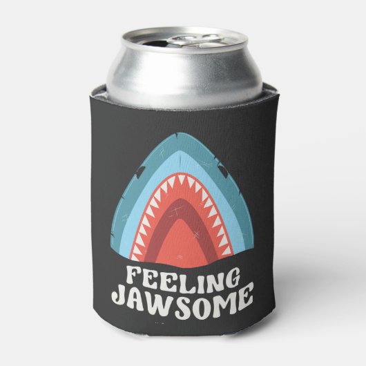 Voeling met Jawsome Shark Funny Summer Puns Blikjeskoeler (Blikje Voorkant)