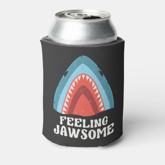 Voeling met Jawsome Shark Funny Summer Puns Blikjeskoeler (Blikje Achterkant)