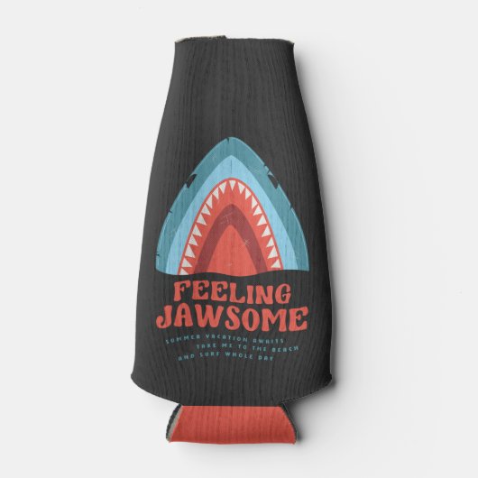 Voeling met Jawsome Shark Funny Summer Puns Flesjeskoeler (Voorkant)