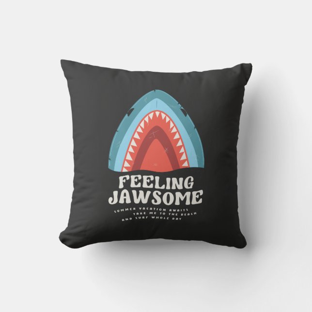 Voeling met Jawsome Shark Funny Summer Puns Kussen (Voorkant)
