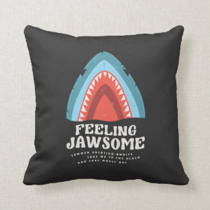 Voeling met Jawsome Shark Funny Summer Puns Kussen