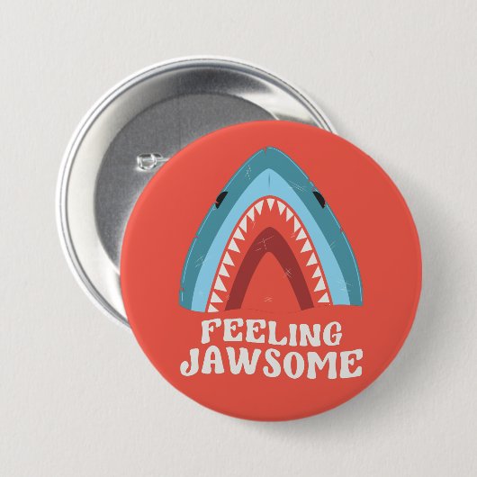 Voeling met Jawsome Shark Funny Summer Puns Ronde Button 7,6 Cm (Voorkant /achterkant)