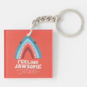 Voeling met Jawsome Shark Funny Summer Puns Sleutelhanger (Achterkant)