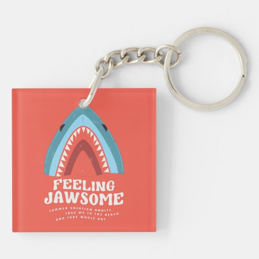 Voeling met Jawsome Shark Funny Summer Puns Sleutelhanger (Achterkant)