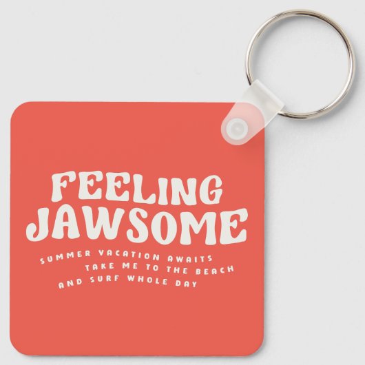 Voeling met Jawsome Shark Funny Summer Puns Sleutelhanger (Achterkant)