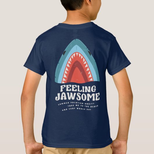 Voeling met Jawsome Shark Funny Summer Puns T-shirt (Achterkant)