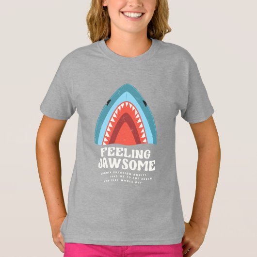 Voeling met Jawsome Shark Funny Summer Puns T-shirt (Voorkant)