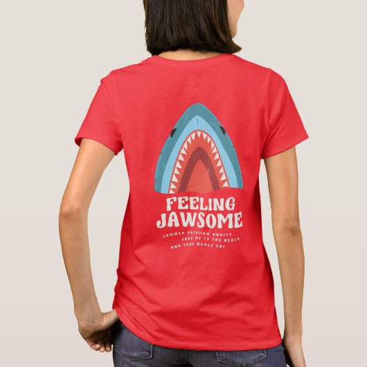 Voeling met Jawsome Shark Funny Summer Puns T-shirt (Achterkant)