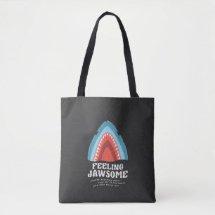 Voeling met Jawsome Shark Funny Summer Puns Tote Bag