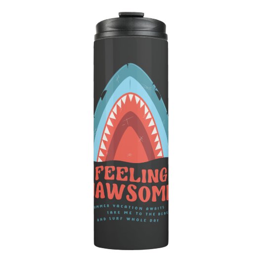 Voeling van Jawsome Shark Funny Summer Puns Therma Thermosbeker (Voorkant)