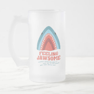 Voeling van Jawsome Shark Funny Summer Punts Frost Matglas Bierpul